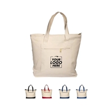 Zippered Cotton Boat Tote Bag