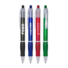 Pogo - Retractable Ball Point Pen With Colored Barrel Rubber Grip
