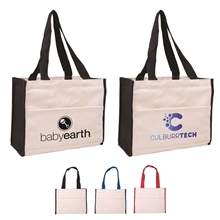 Cotton Gusset Accent Box Tote Bag