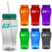 Poly - Pure Jr. - 18 oz Transparent Bottle with Straw lid
