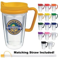 16 oz Thermal Dual Walled Travel Mug - Embroidered Emblem