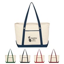 Large Cotton Canvas Sailing Tote Bag
