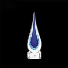 Clearaward Blue Tear Drop Optical Crystal 8 In