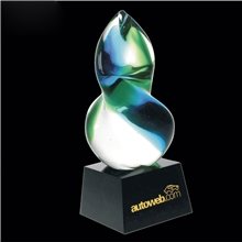 Clearaward Blue / Green Optical Crystal Sculpture Award