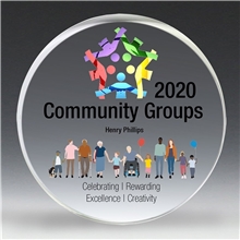 PhotoImage(R) Round Paperweight - 4 dia x 1/2