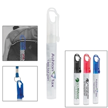 SPRAYCLIP 10 ml. Antibacterial Hand Sanitizer Spray Pump Bottle with Carabiner Clip Cap