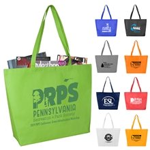 21W x 15H x 5 Gusset - CAROLINA Large Shopping and Beach Tote Bag With Hook Loop Fastener Closure