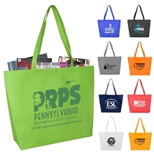 21W x 15H x 5 Gusset - CAROLINA Large Shopping and Beach Tote Bag With Hook Loop Fastener Closure
