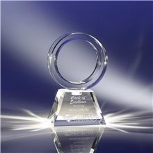 Clearaward Optical Crystal Revolver Ring Achievement Award 7 in