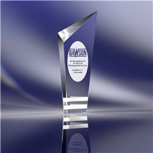 Clearaward Optical Crystal Torch Triangular Frost Achievement Award 10 in
