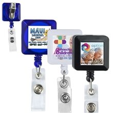 OLMSTED VL 30 Cord Square Retractable Badge Reel and Badge Holder with Metal Rotating Alligator Clip Attachment