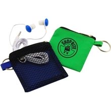 Keychain Pouch with Earbuds
