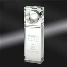 Clearaward Optical Crystal World Globe 10 In