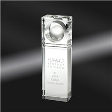 Clearaward Optical Crystal World Globe 8 1/2 In