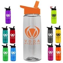 The Flair - 26 oz Transparent Tritan(TM) Bottle with Flip Straw lid