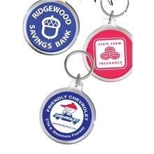 Clear Acrylic 1 3/4 Round 2 Sided Key Tag