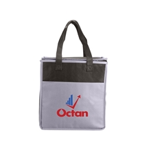 Prime Line Two - Tone Flat Top Insulated Non - Woven Shopping Tote Bag