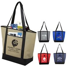 17-1/2W x 13-1/2H x 6Gusset - The CITY Convention, Corporate, Travel and Beach Tote Bag