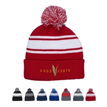 Prime Line Knit Beanie With Pom Pom