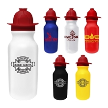 20 oz Value Cycle Bottle w / Fireman Helmet Pushn Pull Cap
