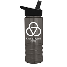 Salute - 24 oz Transparent Bottle with Flip Straw Lid
