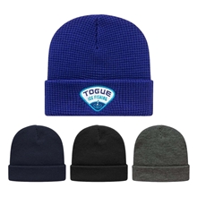Waffle Knit Cap with Cuff