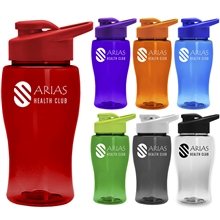 Poly - Pure Jr. - 18 oz Transparent Bottle with Drink thru lid