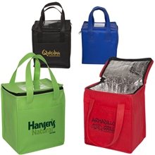 Non - Woven Cubic Lunch Cooler Bag With ID Slot