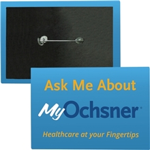 2 X 3 Rectangle Safety Pin Button
