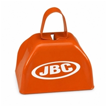 3 Orange Metal Cowbells