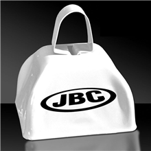 3 White Metal Cowbells