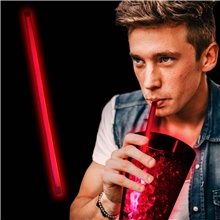 Red Supreme Glow 9 Inch Straws
