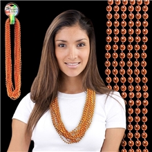 Metallic Orange Mardi Gras Beads