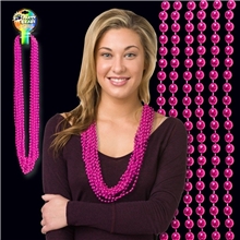 Metallic Pink Mardi Gras Beads