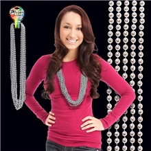 Metallic Silver Mardi Gras Beads