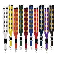 Maverick 1 Polyester Lanyard w / Slide Buckle Release, Silver Metal Oval Convenience Release