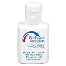 SUNFUN L 1.0 oz Broad Spectrum SPF30 Sunscreen Lotion in Solid White Flip - Top Squeeze Bottle (Spot Color)
