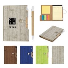 Woodgrain Look Notebook With Sticky Notes And Flags