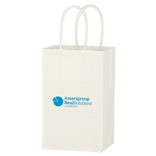Kraft Paper White Shopping Bag - 5-1/4 X 8-1/4