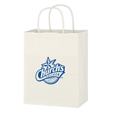 Kraft Paper White Shopping Bag - 8 x 10-1/4