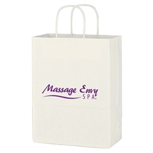 Kraft Paper White Shopping Bag - 10 X 13