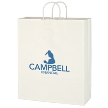 Kraft Paper White Shopping Bag - 16 x 19