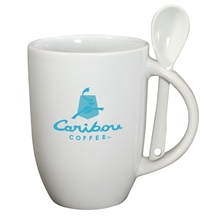 Prime Line 12 oz Dapper Ceramic Mug With Spoon