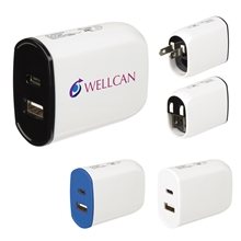 UL Listed 2- In -1 USB Type - C Wall Adapter