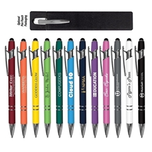 iWriter(R) Exec - Stylus Soft Touch Rubberized Metal Ball Point Pen - Blue Ink