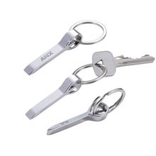 Troika Chrome - Plated Zinc Keychain with Wedge - Shaped Key Changing Tool 1 3/8 W x 3 1/4 LD