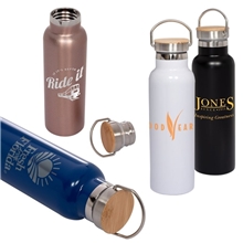 20 oz Vacuum Insulated Water Bottle With Bamboo Lid