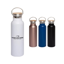 20 oz Vacuum Insulated Water Bottle With Bamboo Lid