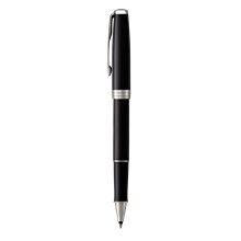 Parker Sonnet Capped Rollerball Pen, Black Lacquer w / Chrome Trim, Fine Point, Black Ink