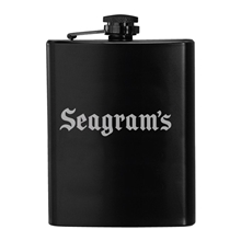 8 oz Black Stainless Steel Hip Flask